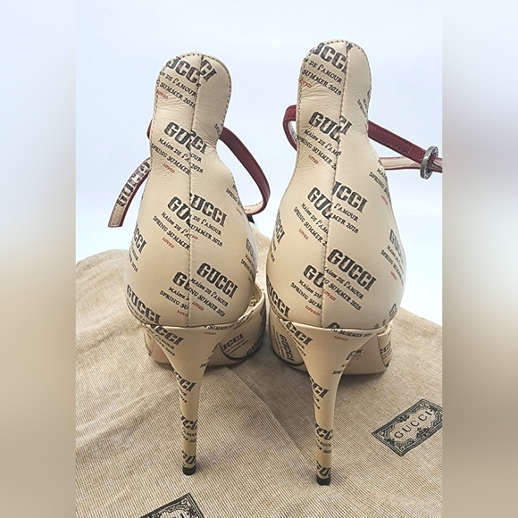 Gucci Leather Printed D'Orsay Pumps - Picture 2 of 6